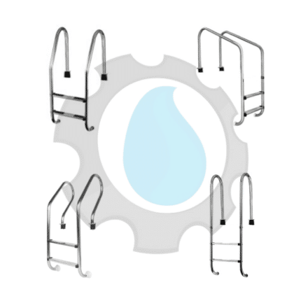 Escaleras de Piscina 2 Pasos Acero Inoxidable Peldaños Antideslizantes