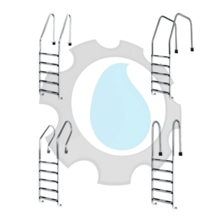 Escaleras de Piscina 5 Pasos Acero Inoxidable Peldaños Antideslizantes