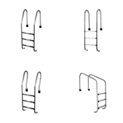 Escaleras de Piscina 3 Pasos Acero Inoxidable Peldaños Antideslizantes