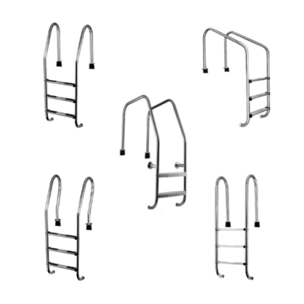 Escaleras de Piscina 4 Pasos Acero Inoxidable Peldaños Antideslizantes